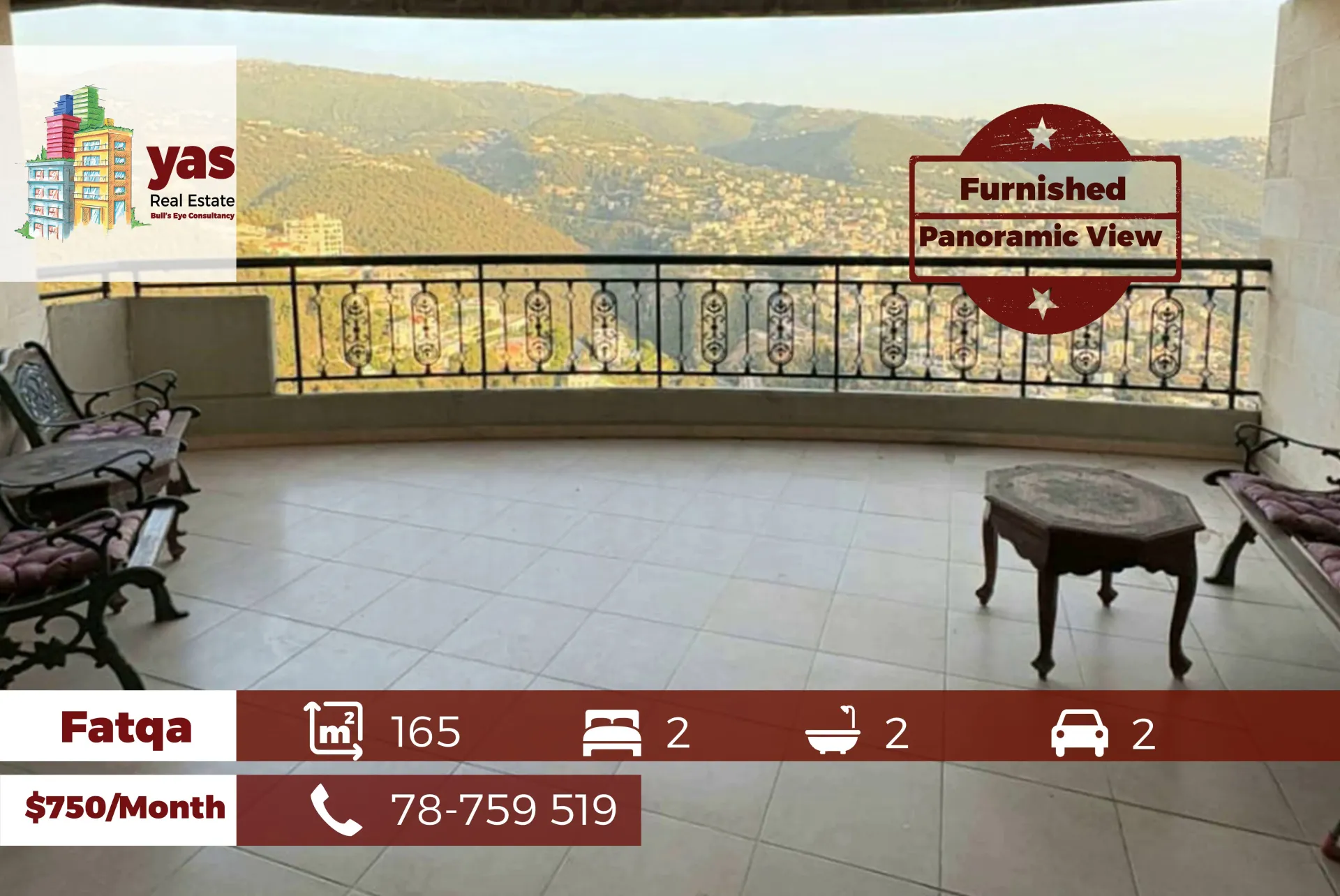 Apartment for Rent in Fatqa - 2 bed, 2 bath