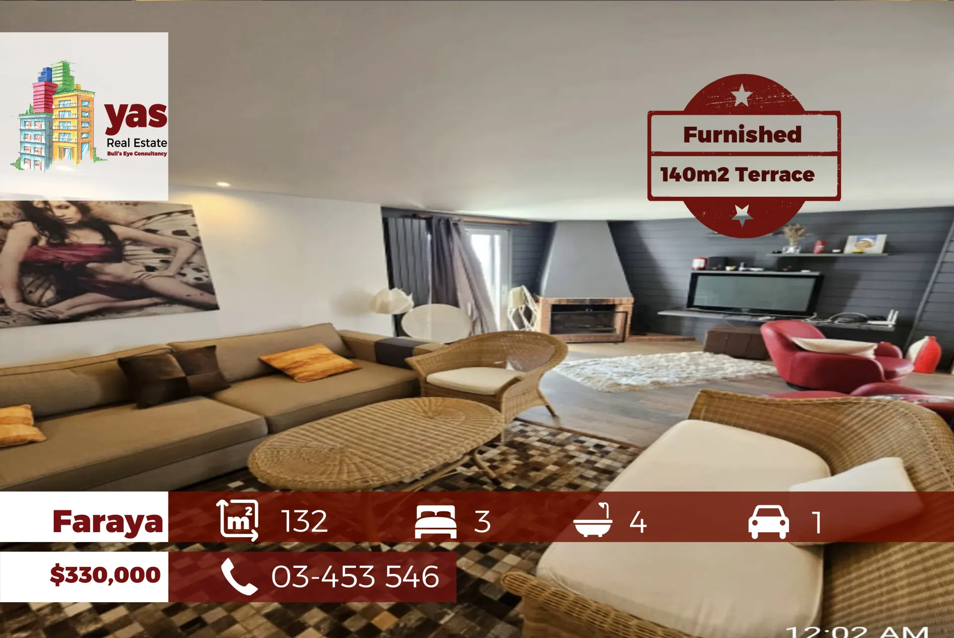 Apartment for Sale in Faraya