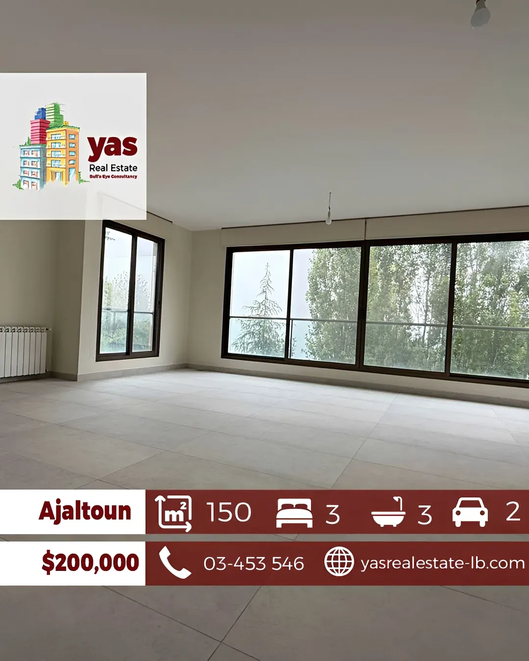Apartment for Sale in Ajaltoun