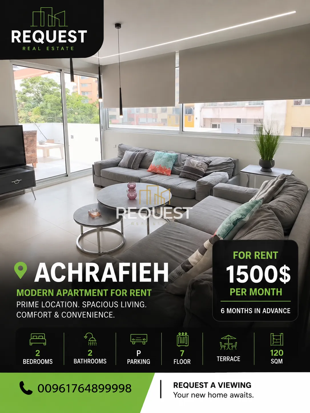 Apartment for rent in Achrafieh, beirut, lebanon