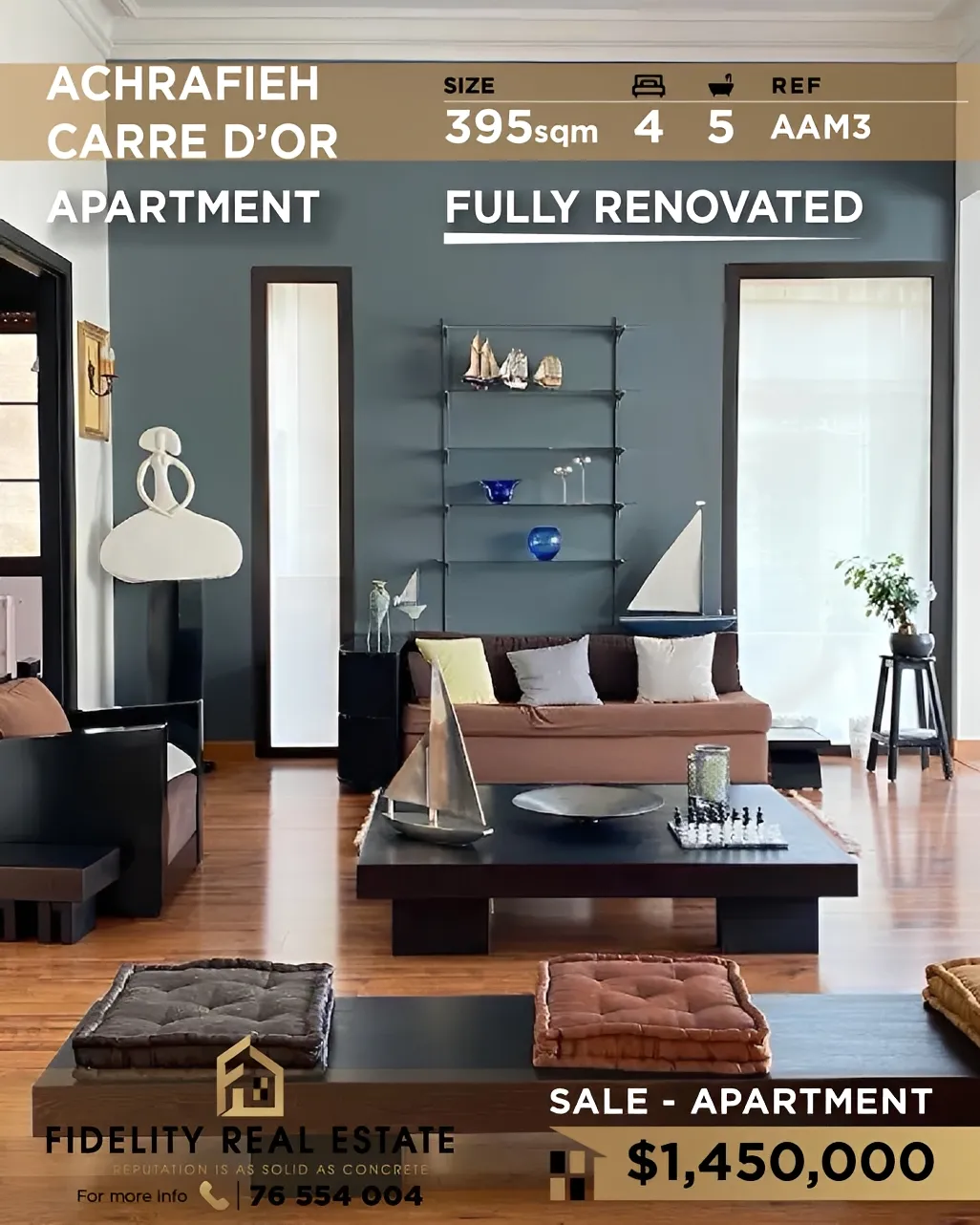 Apartment for sale in Caree d'or, Achrafieh - 3 bed, 5 bath