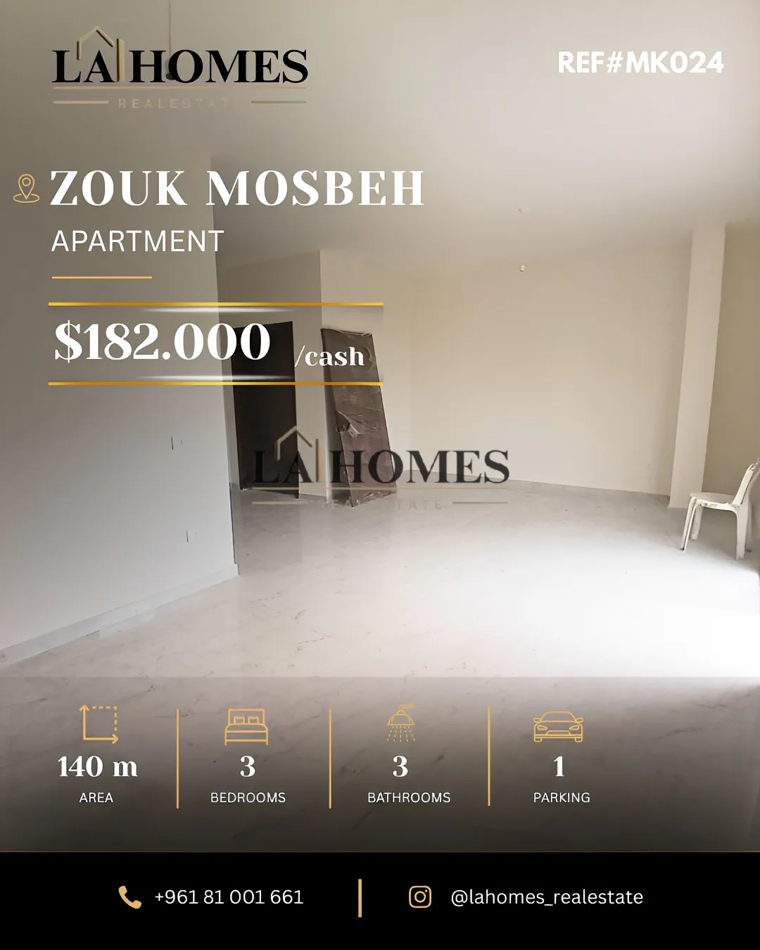 Apartment for sale in Zouk Mosbeh