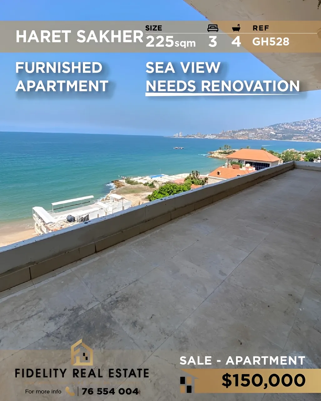 Apartment for sale in Haret Sakher, Lebanon - 3 bed, 4 bath
