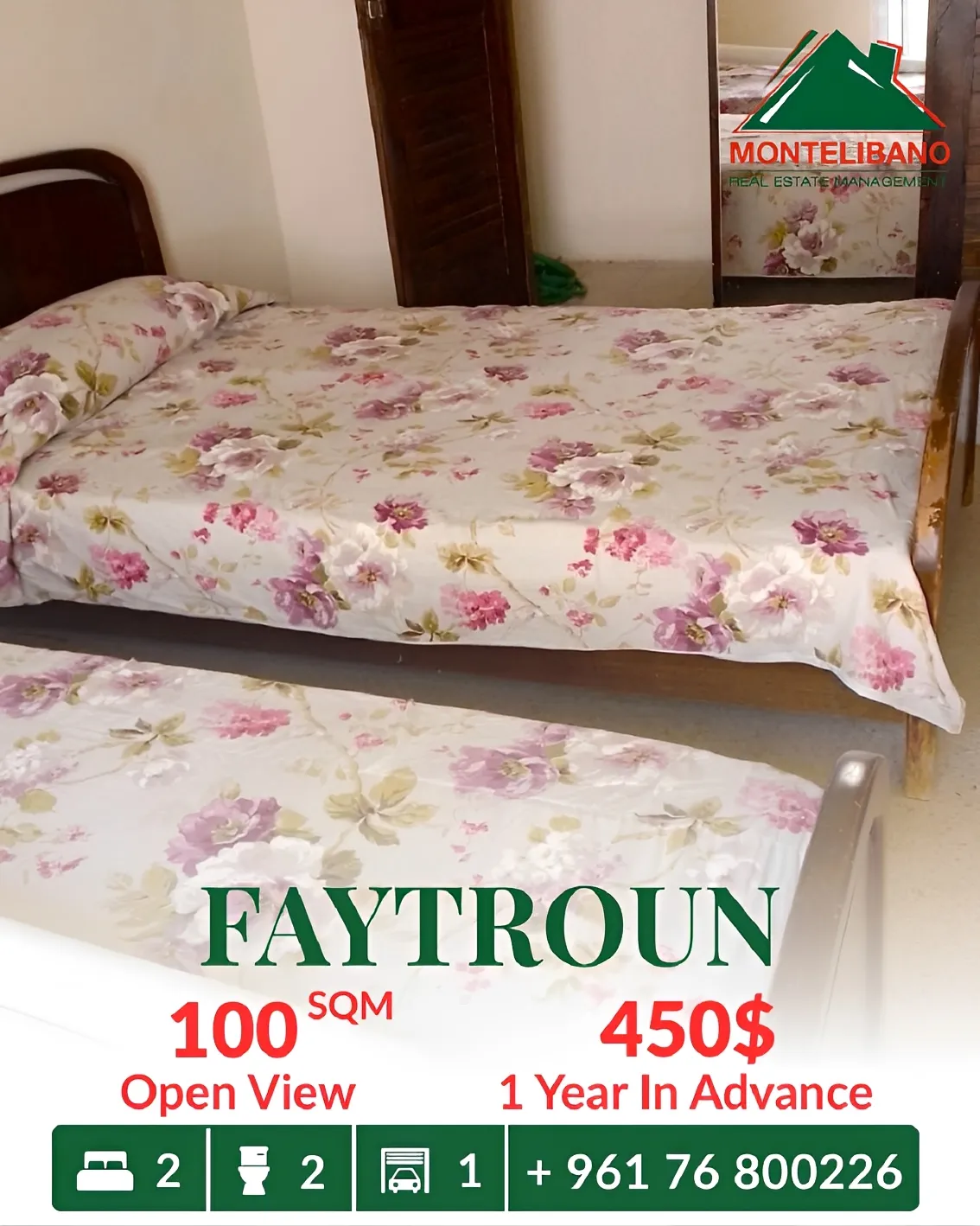 Apartment for rent in Faitroun, Lebanon