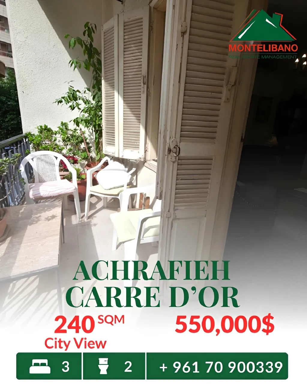 Apartment for sale in Achrafieh