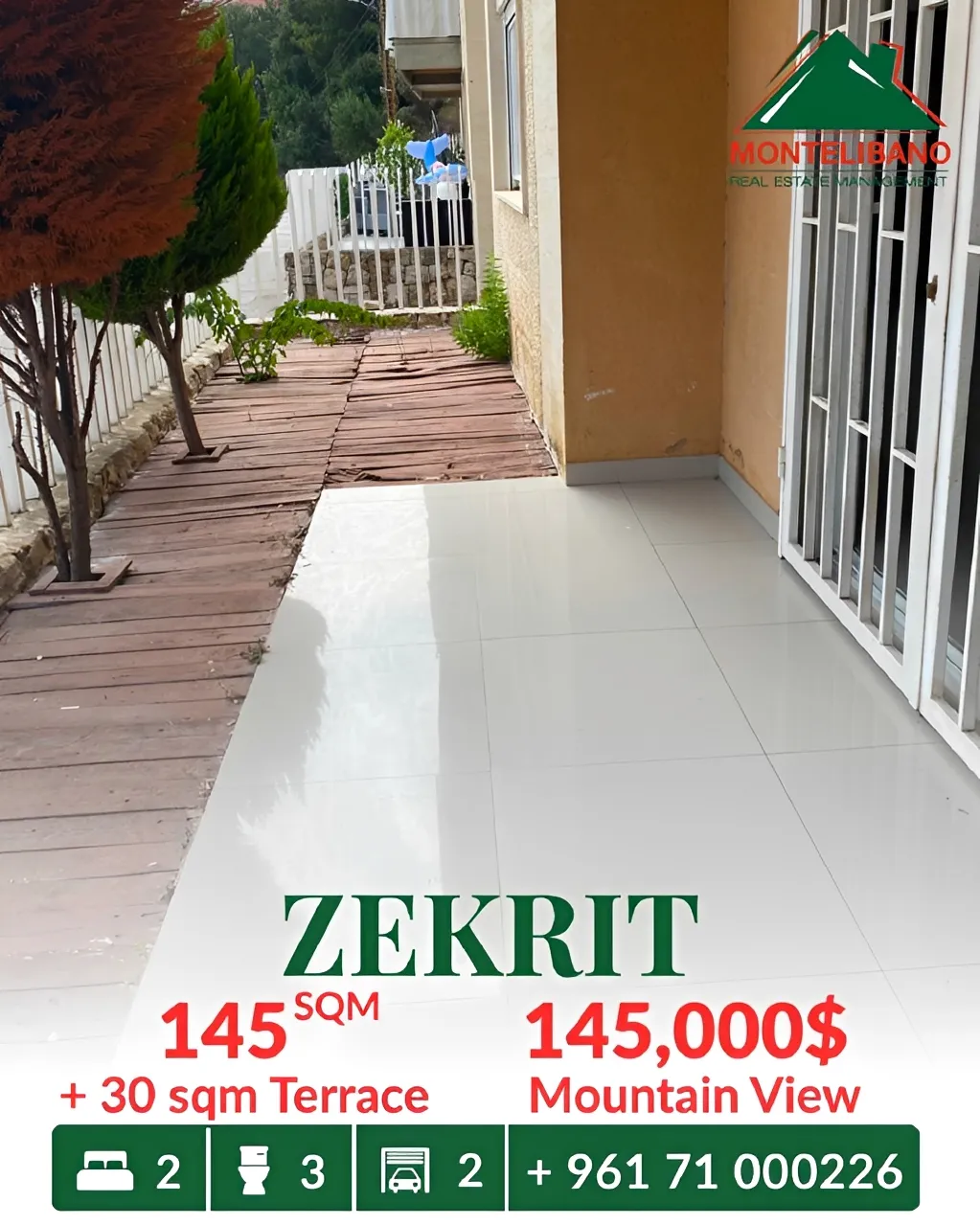 Apartment for sale in Zikrit, Lebanon - 2 bed, 3 bath