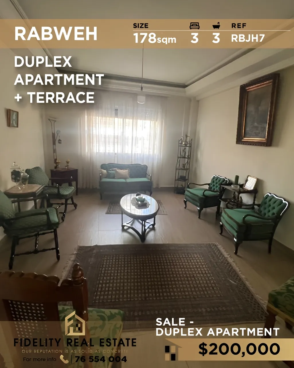 Apartment for sale in Rabweh, Bayrut, Lebanon