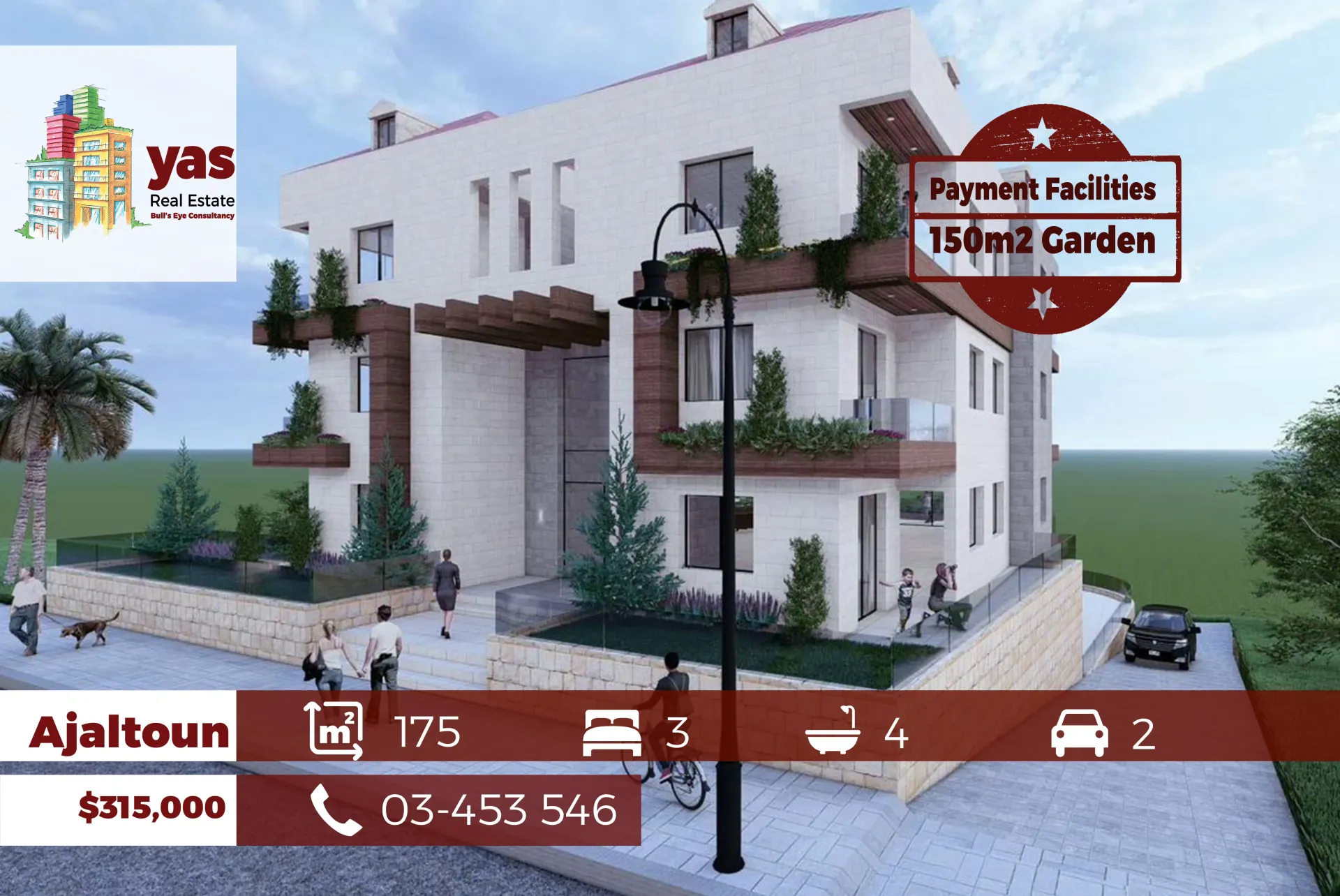 Apartment for Sale in Ajaltoun - 3 bed, 4 bath