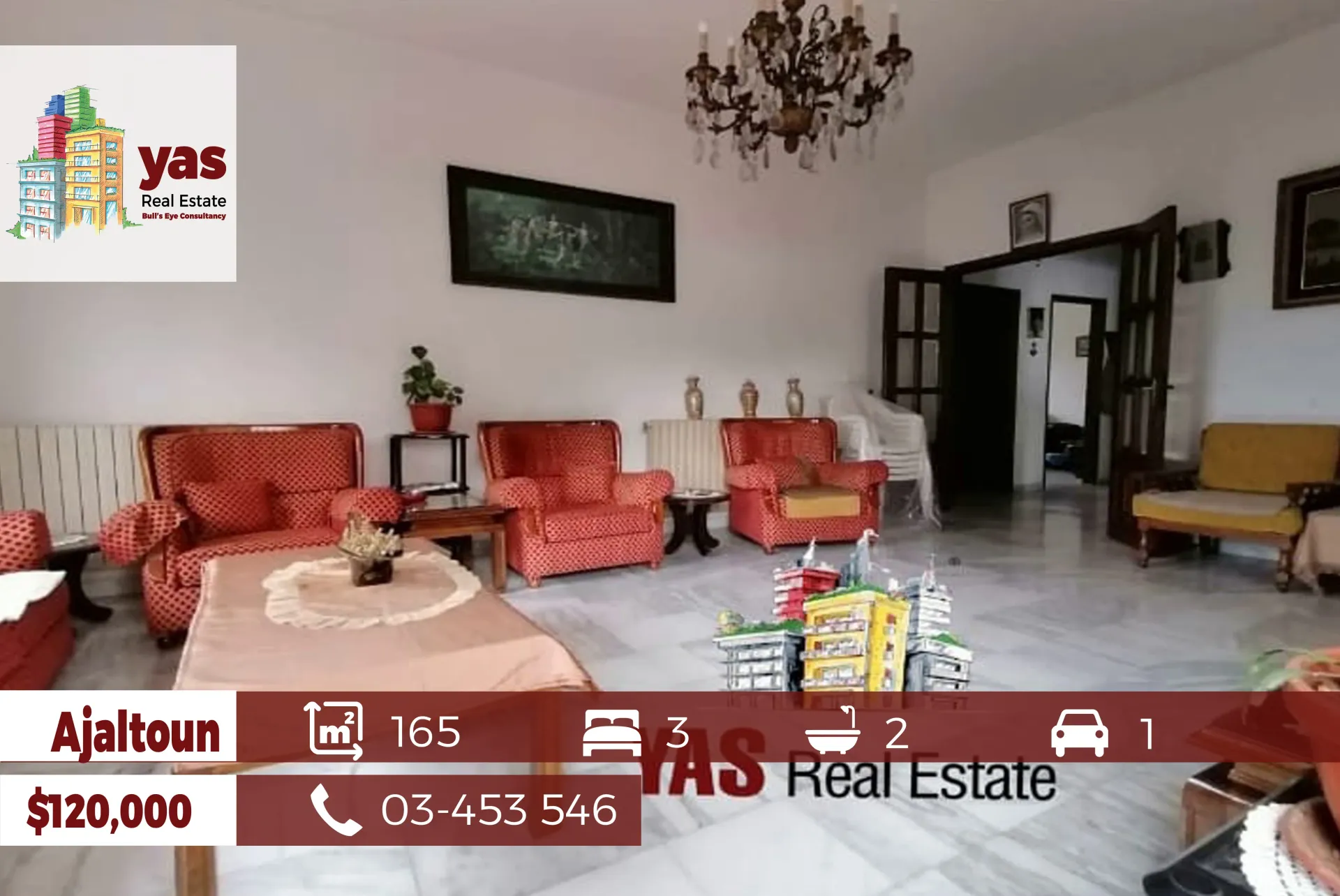 Apartment for Sale in Ajaltoun - 3 bed, 2 bath