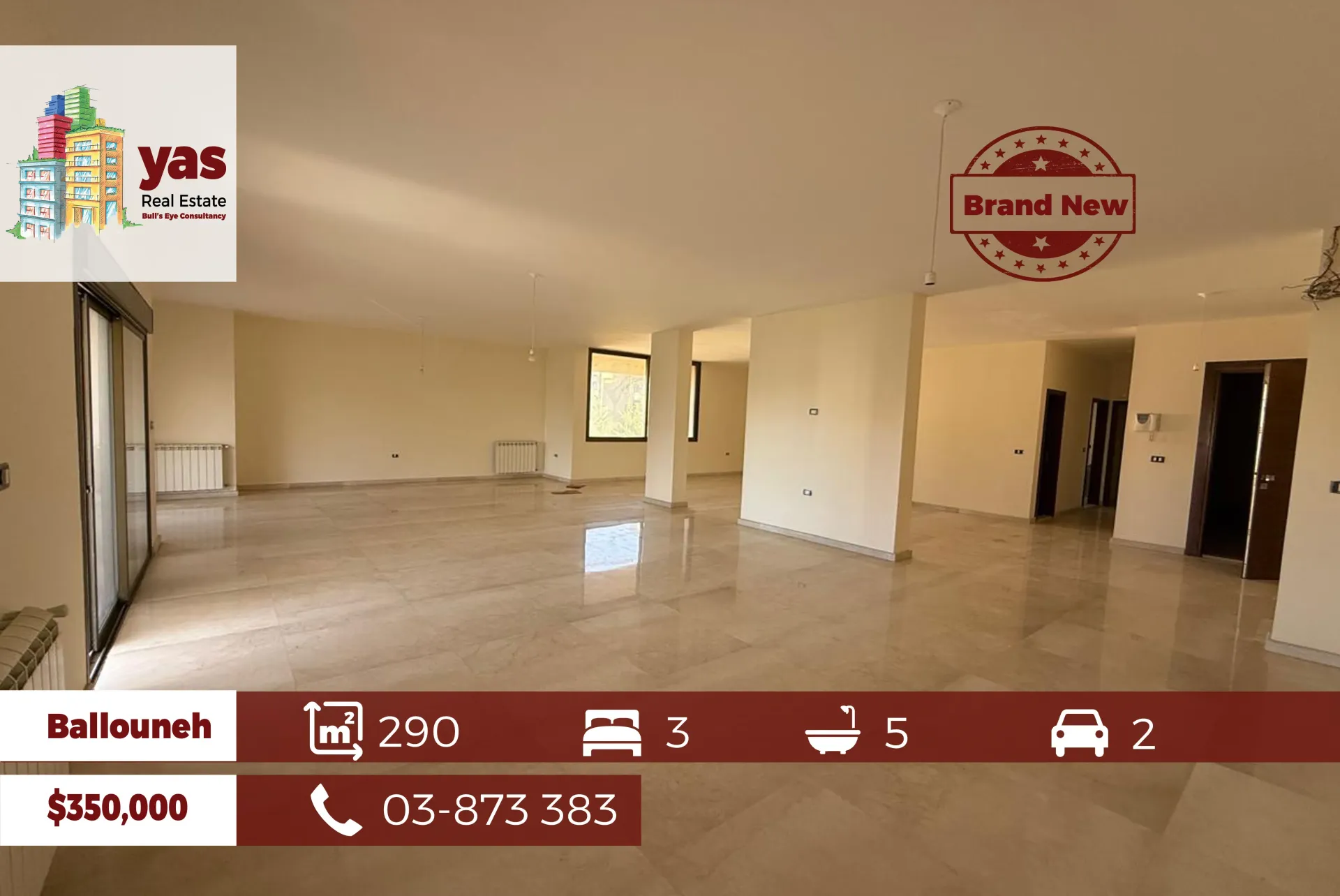 Apartment for Sale in Ballouneh - 3 bed, 5 bath