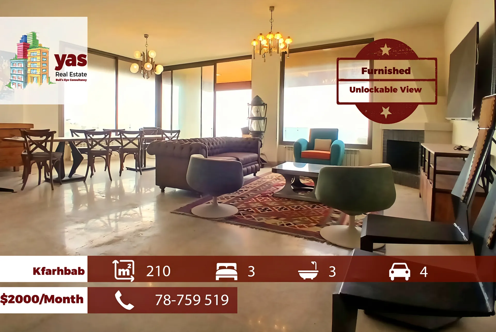 Apartment for Rent in Kfar Hbab