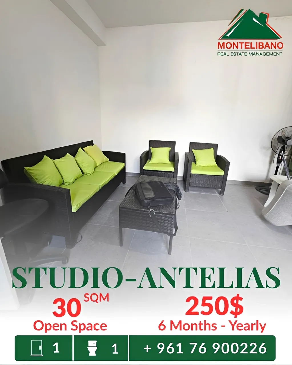 Studio for rent in Antelias
