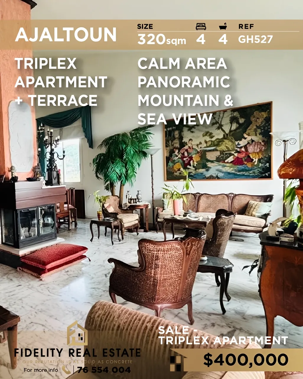Apartment for sale in Ajaltoun, Lebanon - 4 bed, 4 bath
