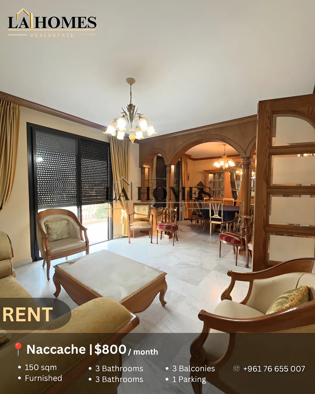 Apartment for rent in Naqqache, lebanon - 3 bed, 3.0 bath