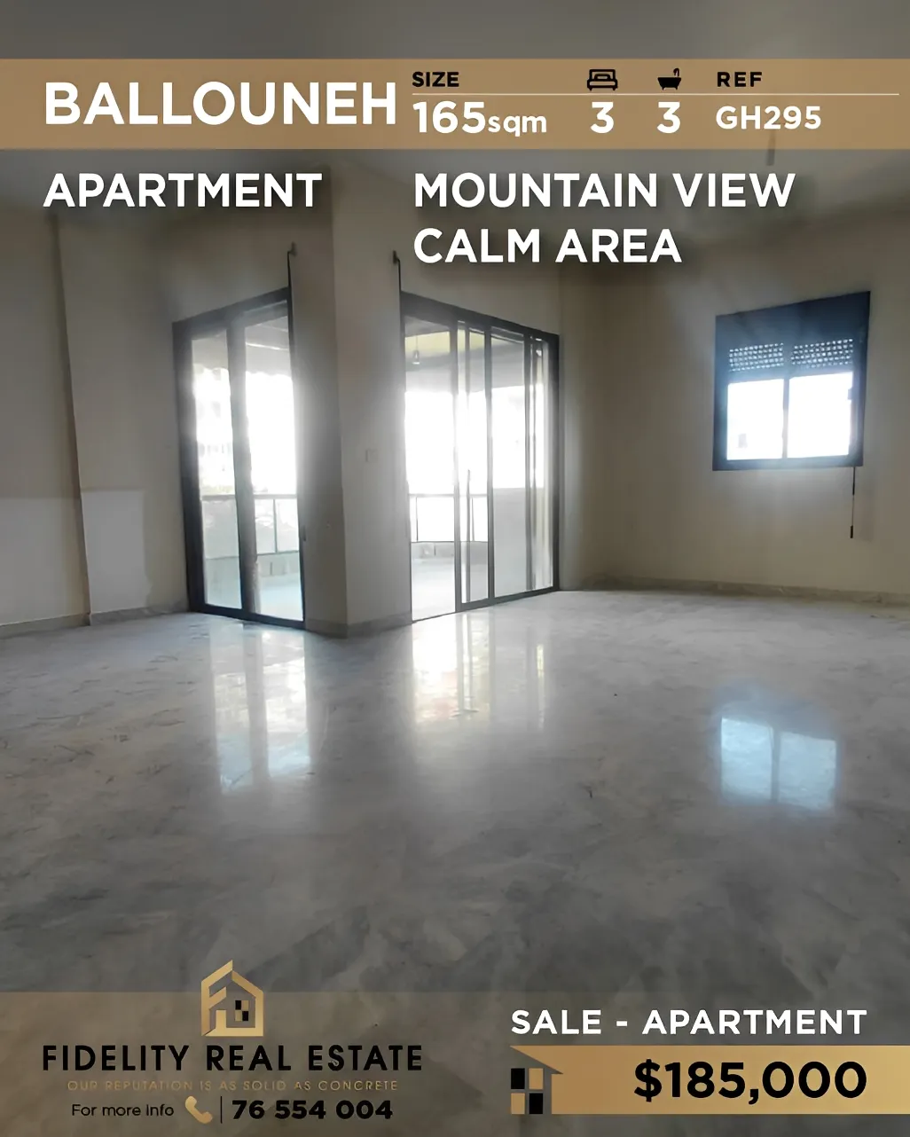 Apartment for sale in Ballouneh, Lebanon - 3 bed, 3 bath