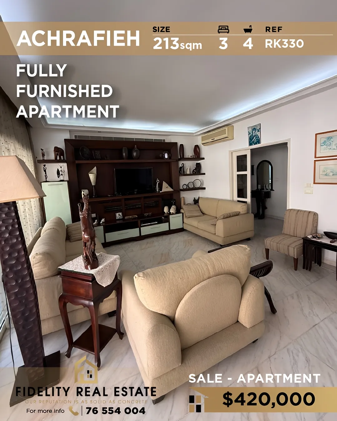 Apartment for sale in Achrafieh, Beirut, Lebanon
