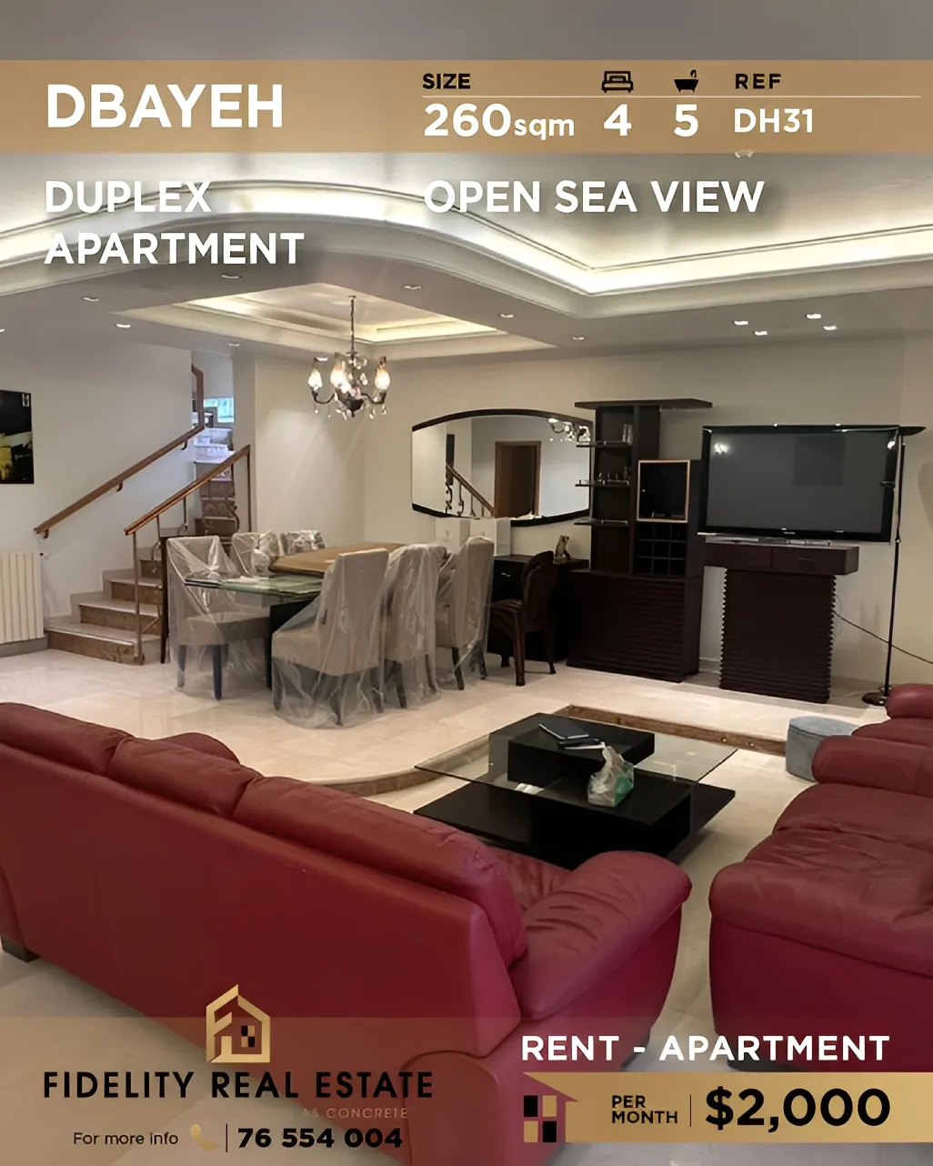 Duplex for Rent in Dbayeh, Lebanon