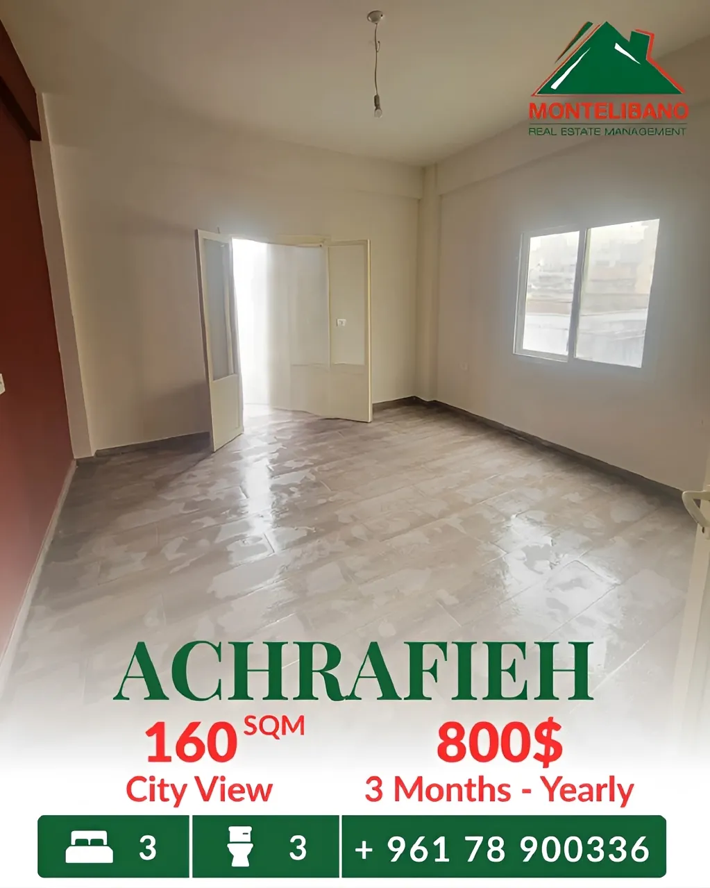 Apartment for rent in Achrafieh, Beirut, Lebanon - 3 bed, 3 bath