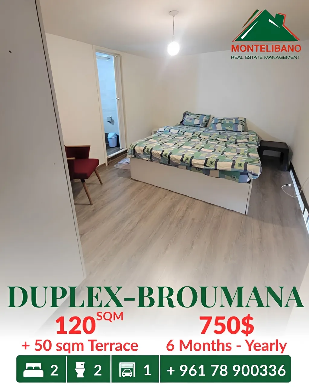 Duplex for rent in Broummana