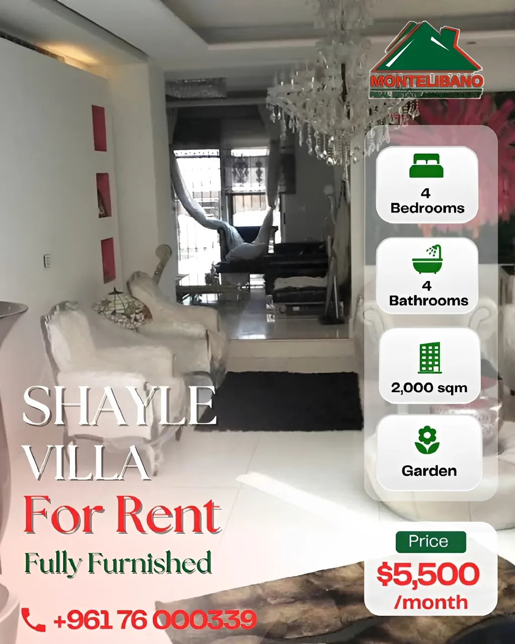 Villa for rent in Sehayleh, Lebanon - 4 bed, 4 bath