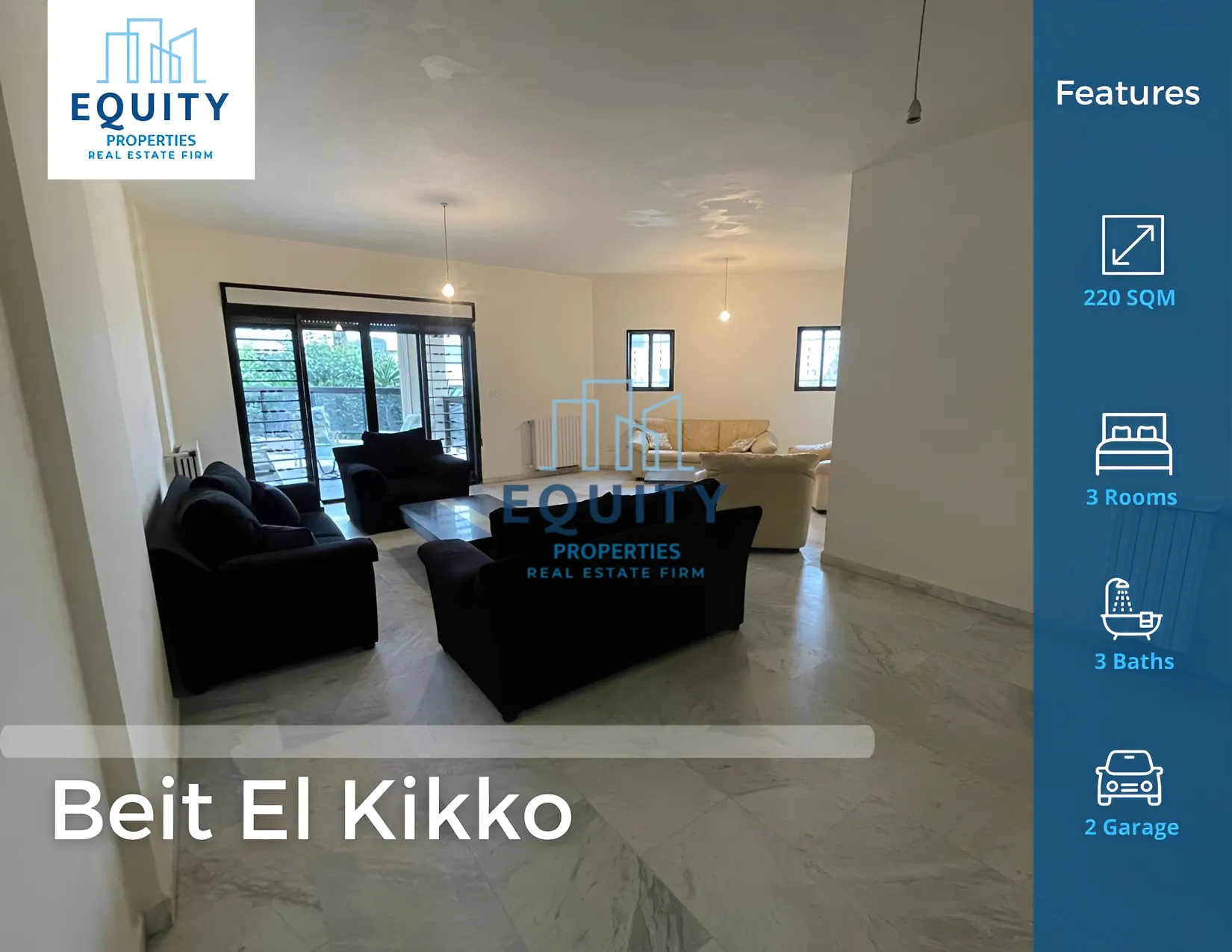 Apartment for Sale in Beit El Kikko - 3 bed, 3 bath