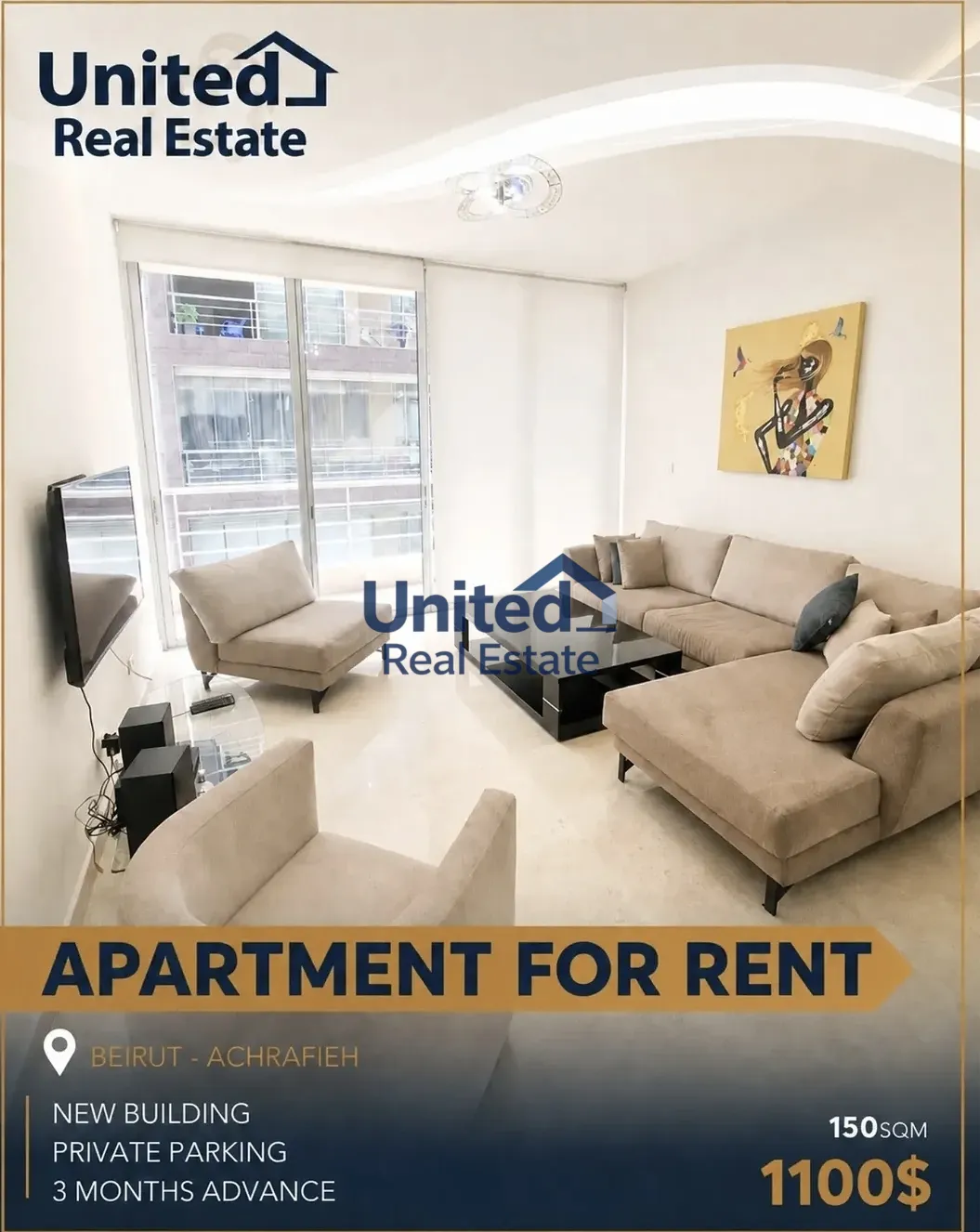 Apartment for rent in Achrafieh, beirut, lebanon