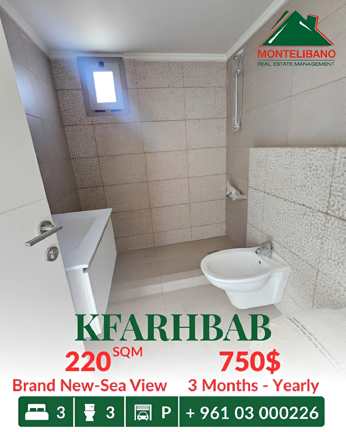 Apartment for rent in Kfar Hbab, Lebanon
