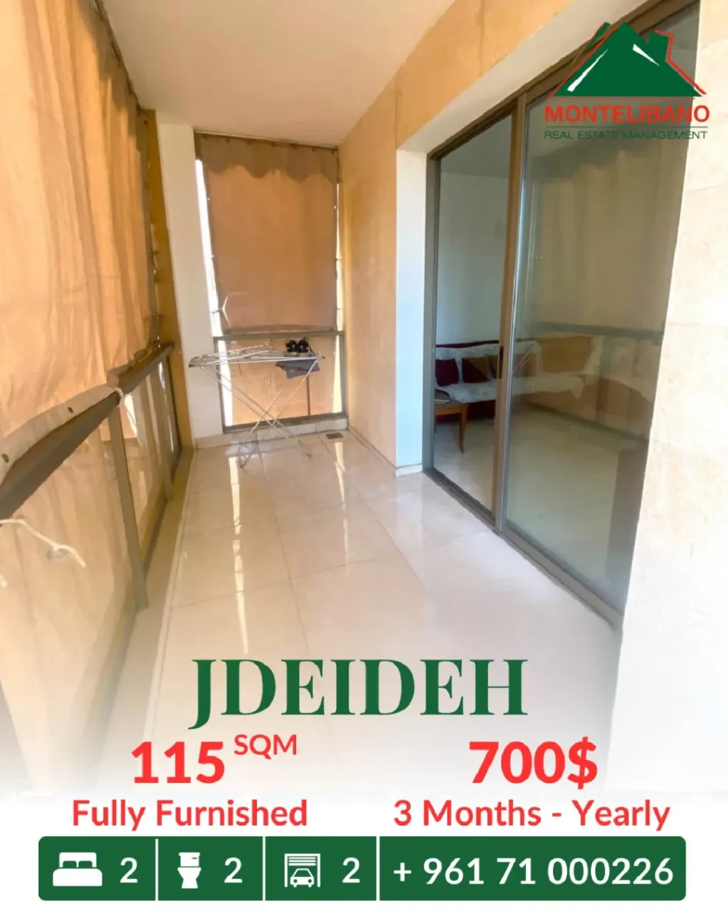 Apartment for rent in Jdeideh, Lebanon