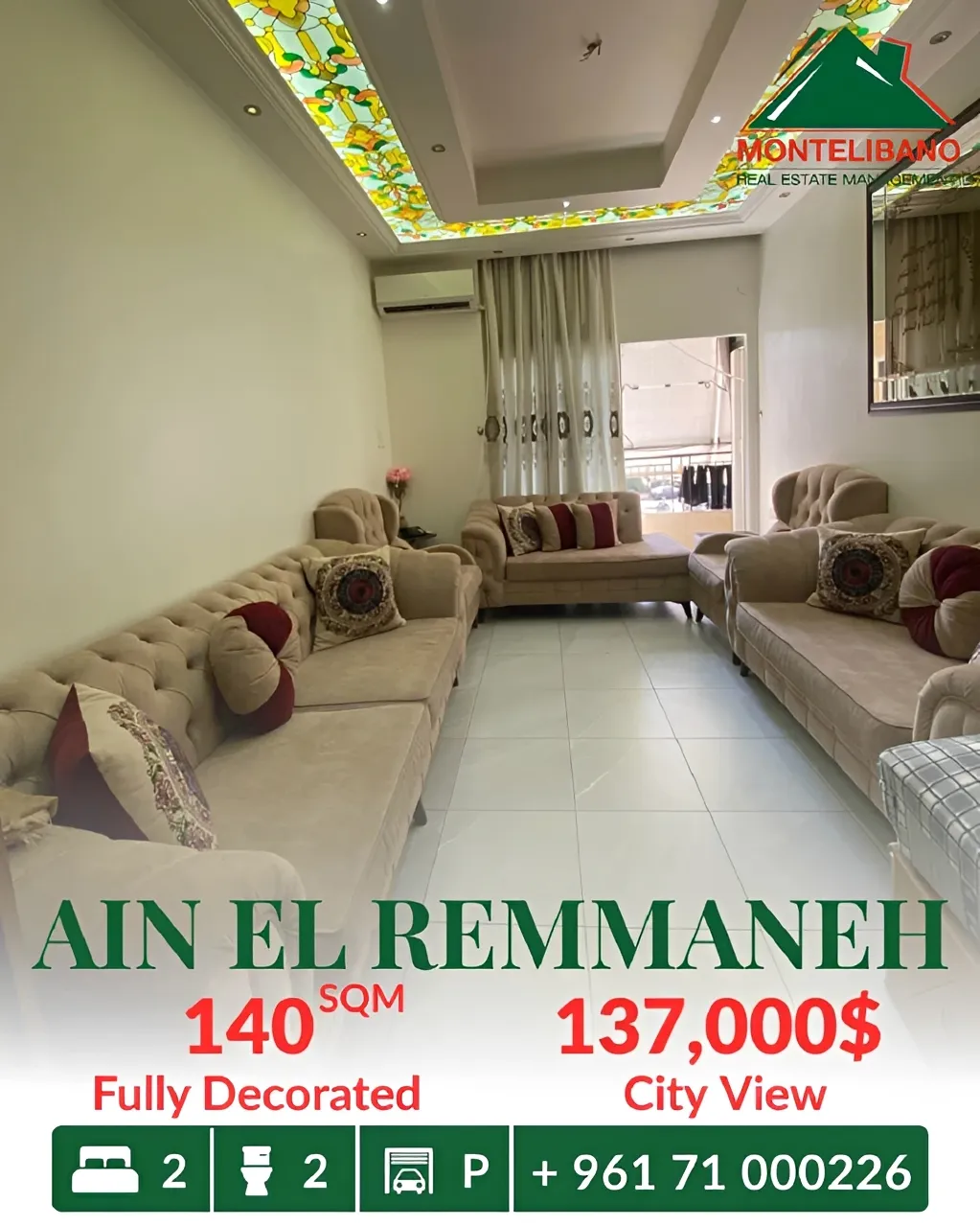 Apartment for sale in Ain El Remmaneh, Lebanon