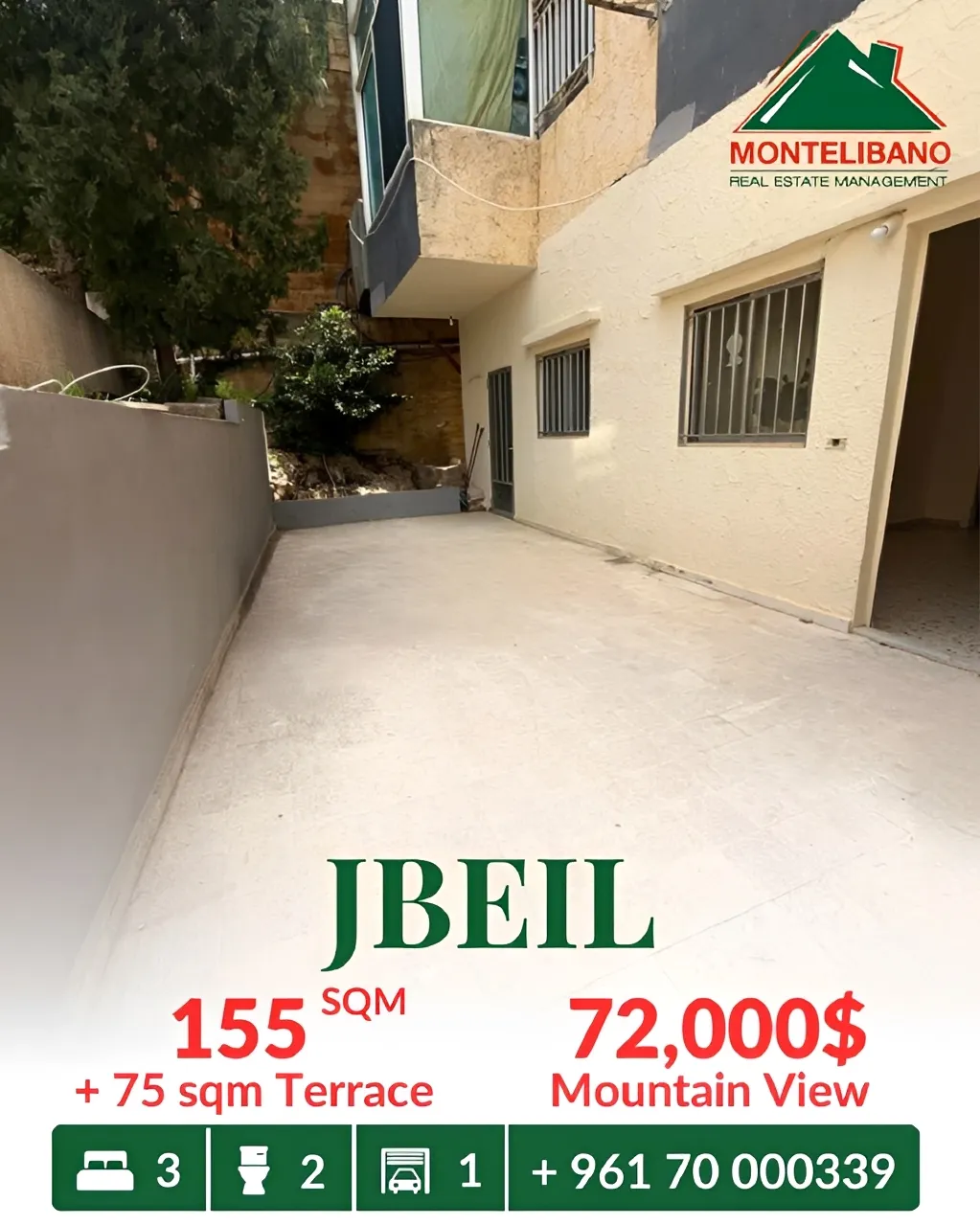 Apartment for sale in Jbeil, Lebanon - 3 bed, 2 bath