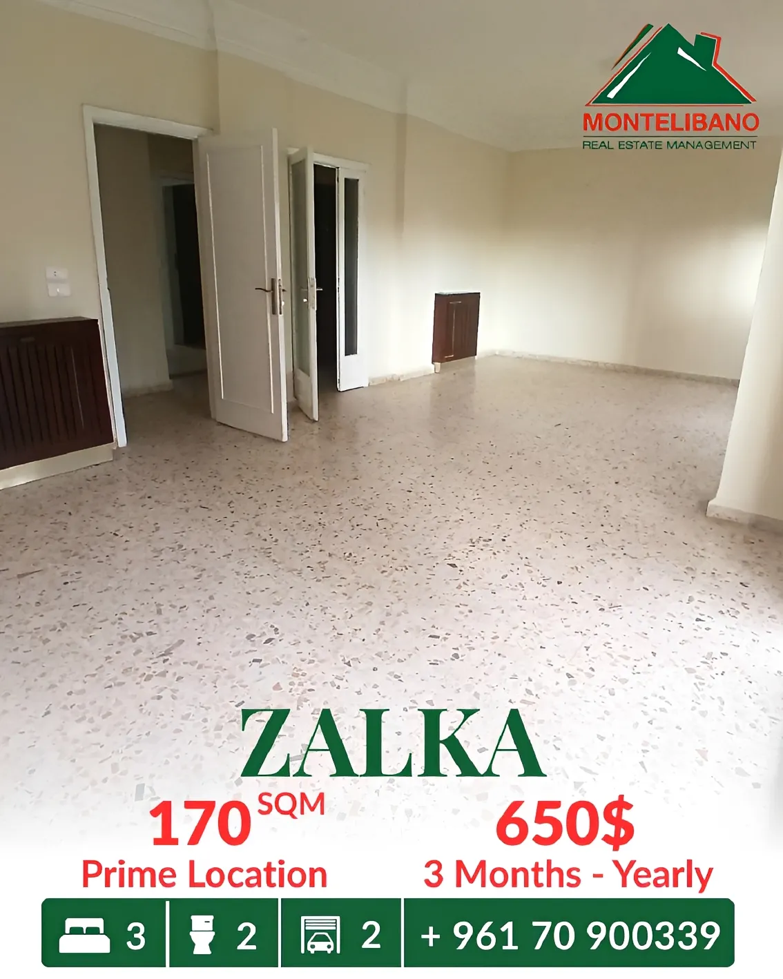 Apartment for rent in Zalqa, Lebanon