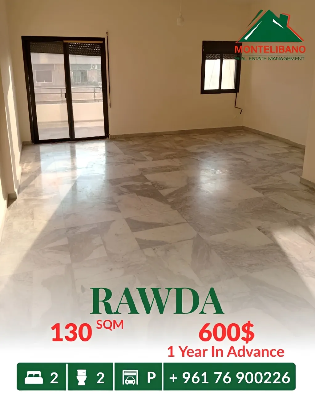Apartment for rent in Rawda, Metn, Lebanon - 2 bed, 2 bath