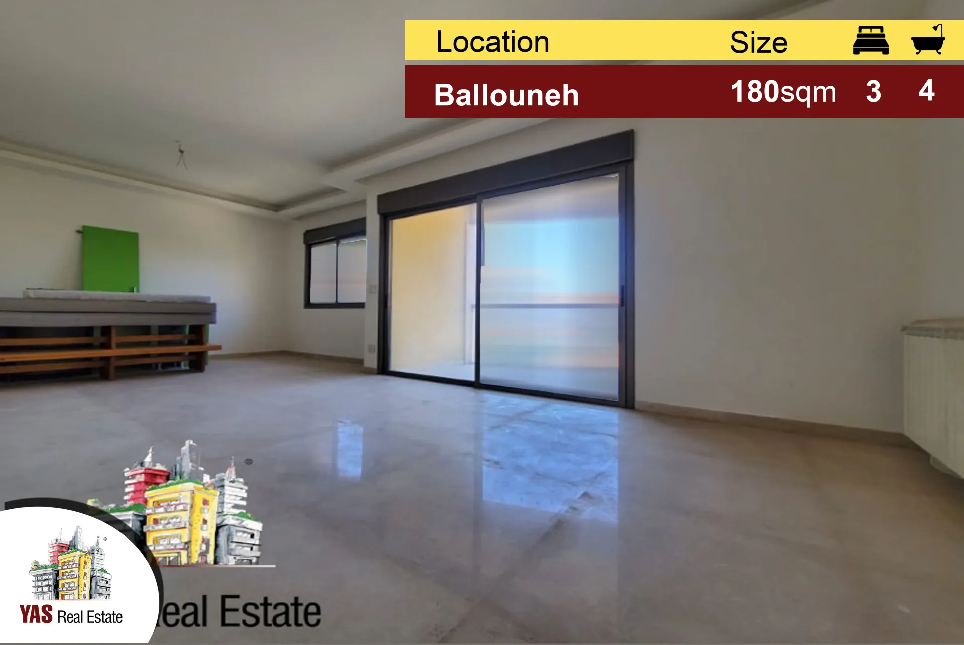 Apartment for Sale in Ballouneh - 3 bed, 4 bath