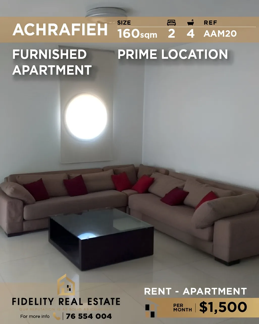 Apartment for rent in Achrafieh, Beirut, Lebanon - 2 bed, 4 bath