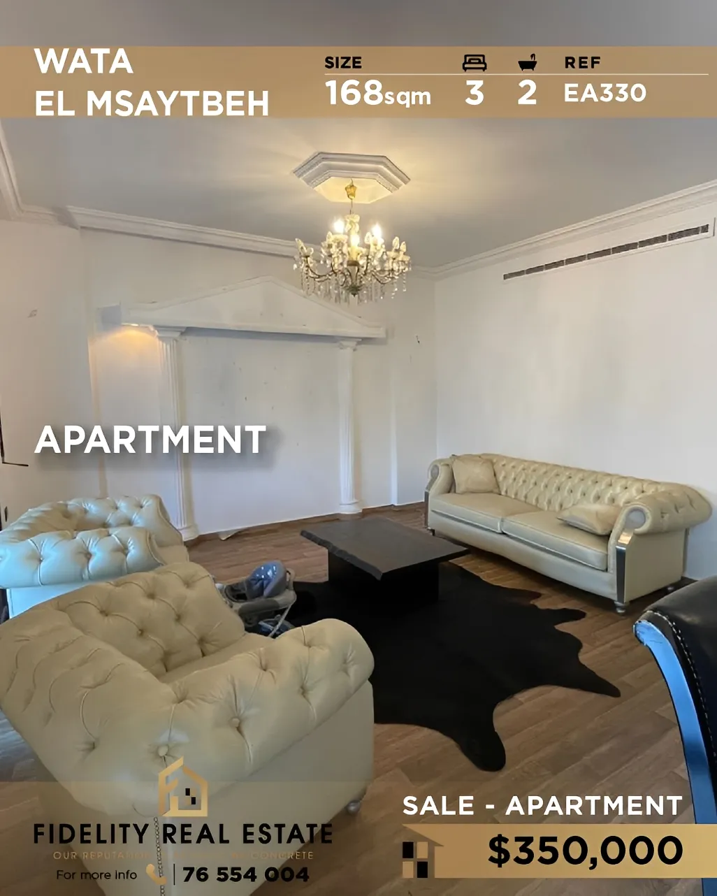 Apartment for sale in Wata El Msaytbeh, Beirut, Lebanon - 3 bed, 2 bath