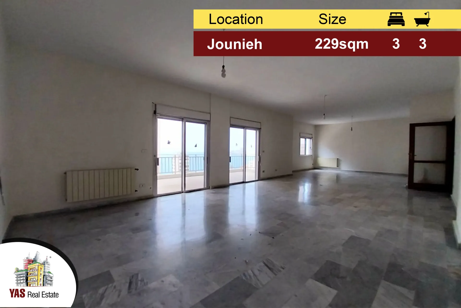 Apartment for Sale in Jounieh - 3 bed, 3 bath