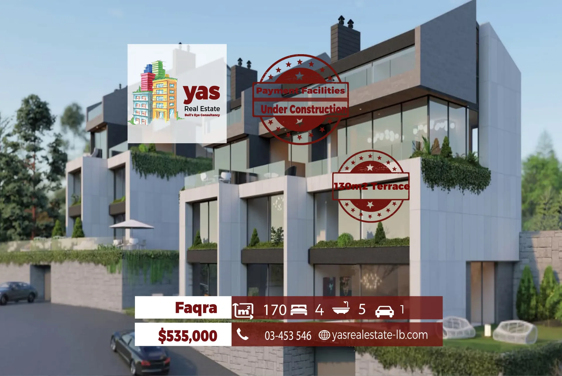 Apartment for Sale in Faqra - 4 bed, 5 bath