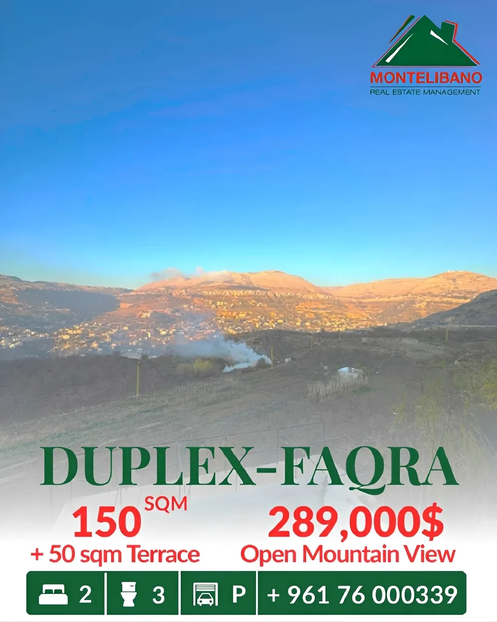 Duplex for sale in Faqra, Lebanon