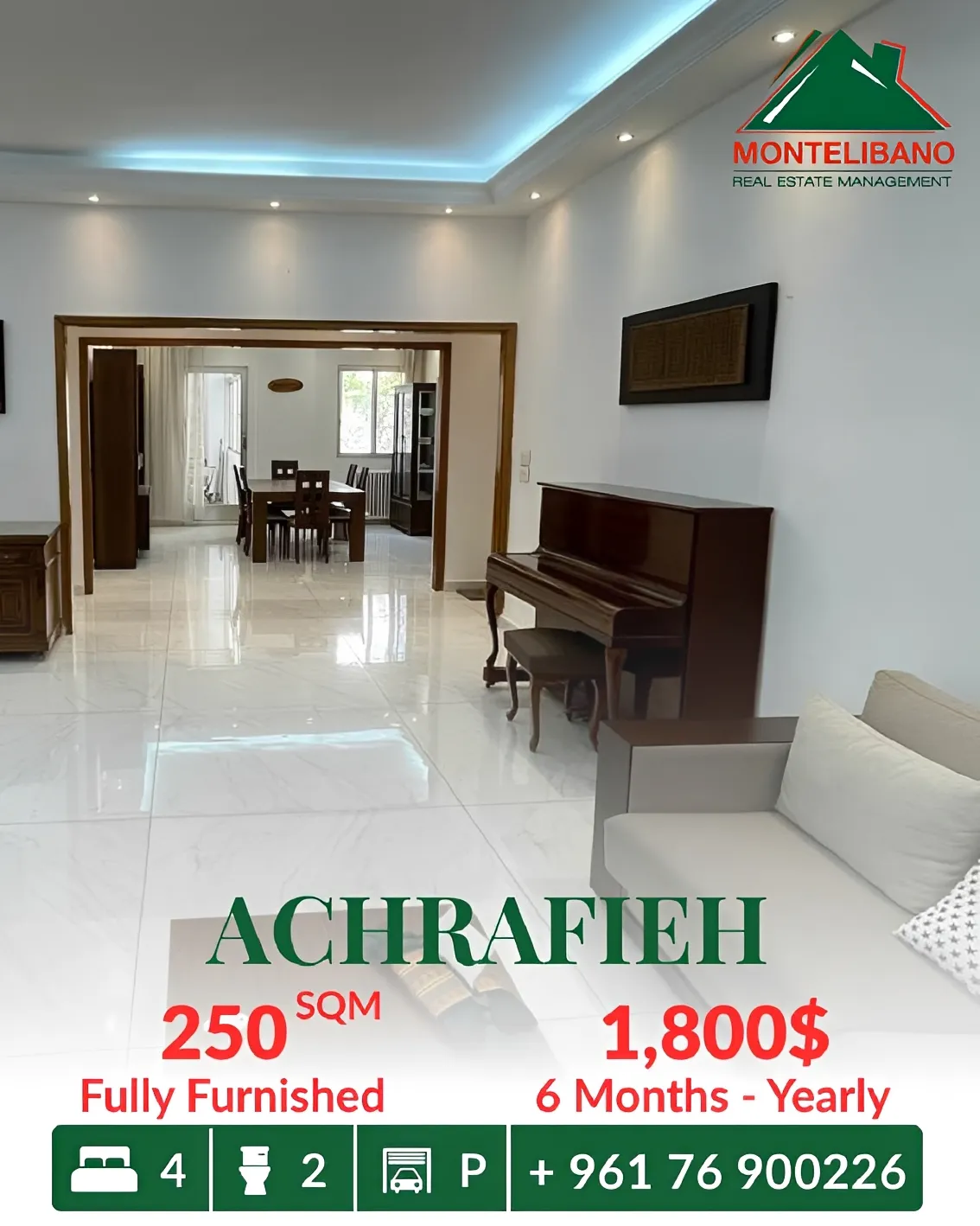 Apartment for rent in Achrafieh