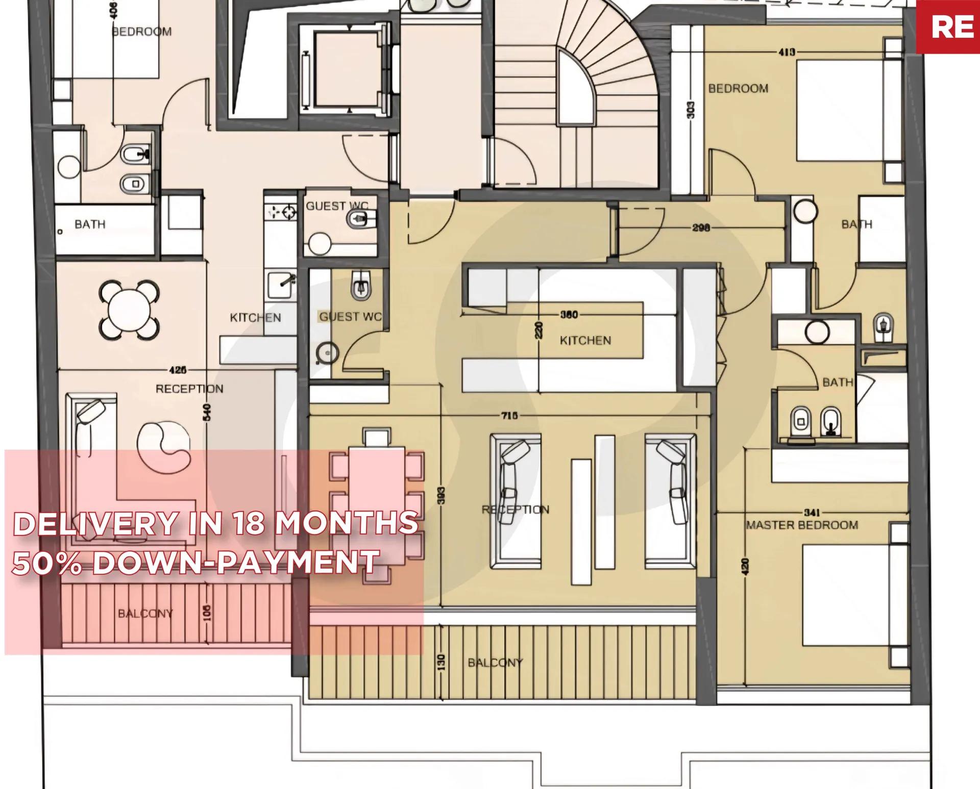 Apartment for Sale in Achrafieh - 2 bed, 3 bath