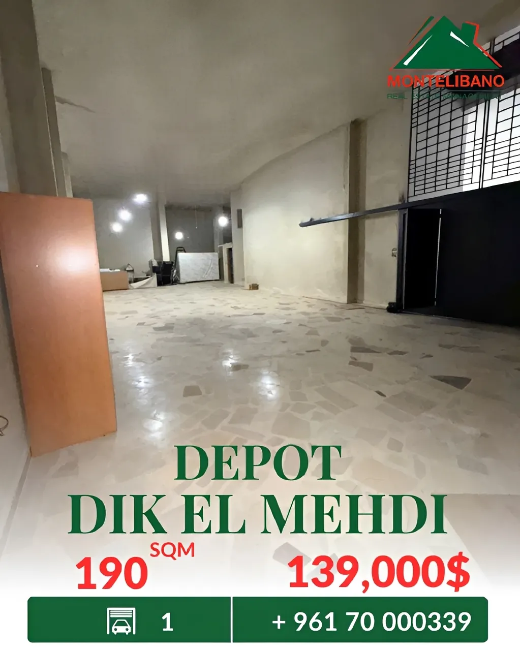Warehouse for sale in Dik El Mehdi, Lebanon