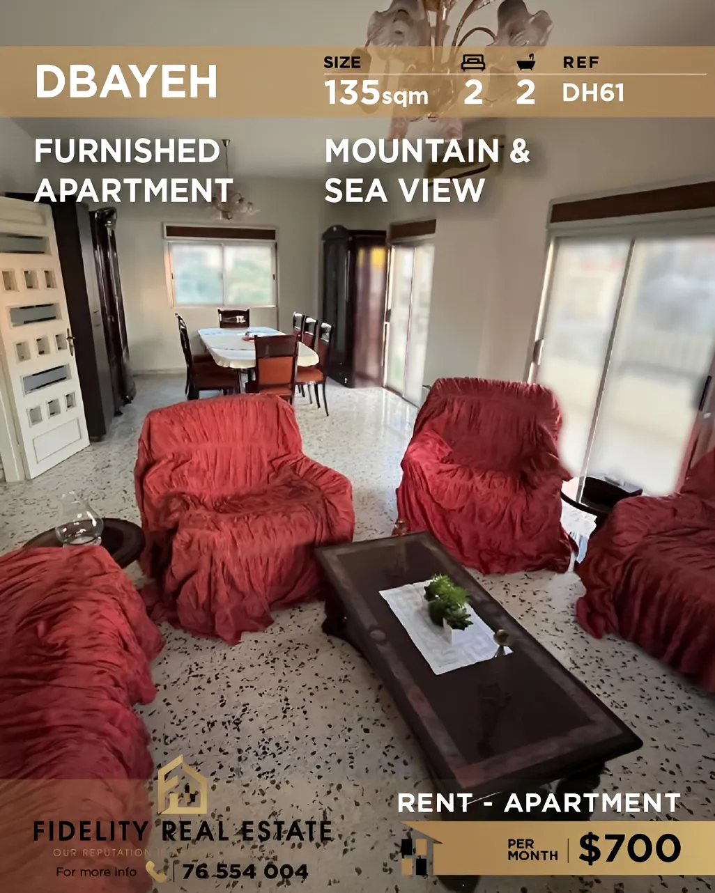 Apartment for rent in Dbayeh, Lebanon - 2 bed, 2 bath