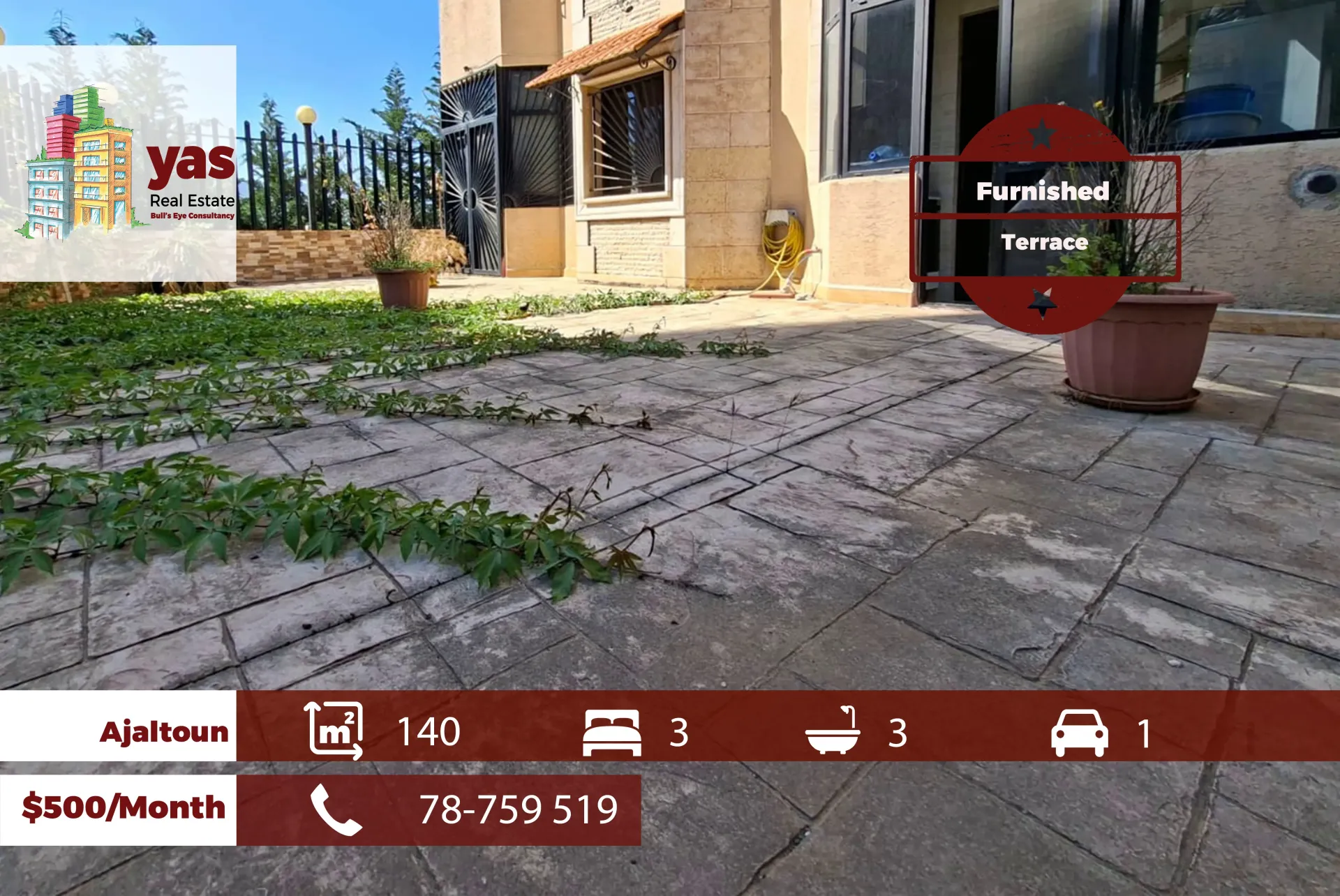Apartment for Rent in Ajaltoun - 3 bed, 3 bath