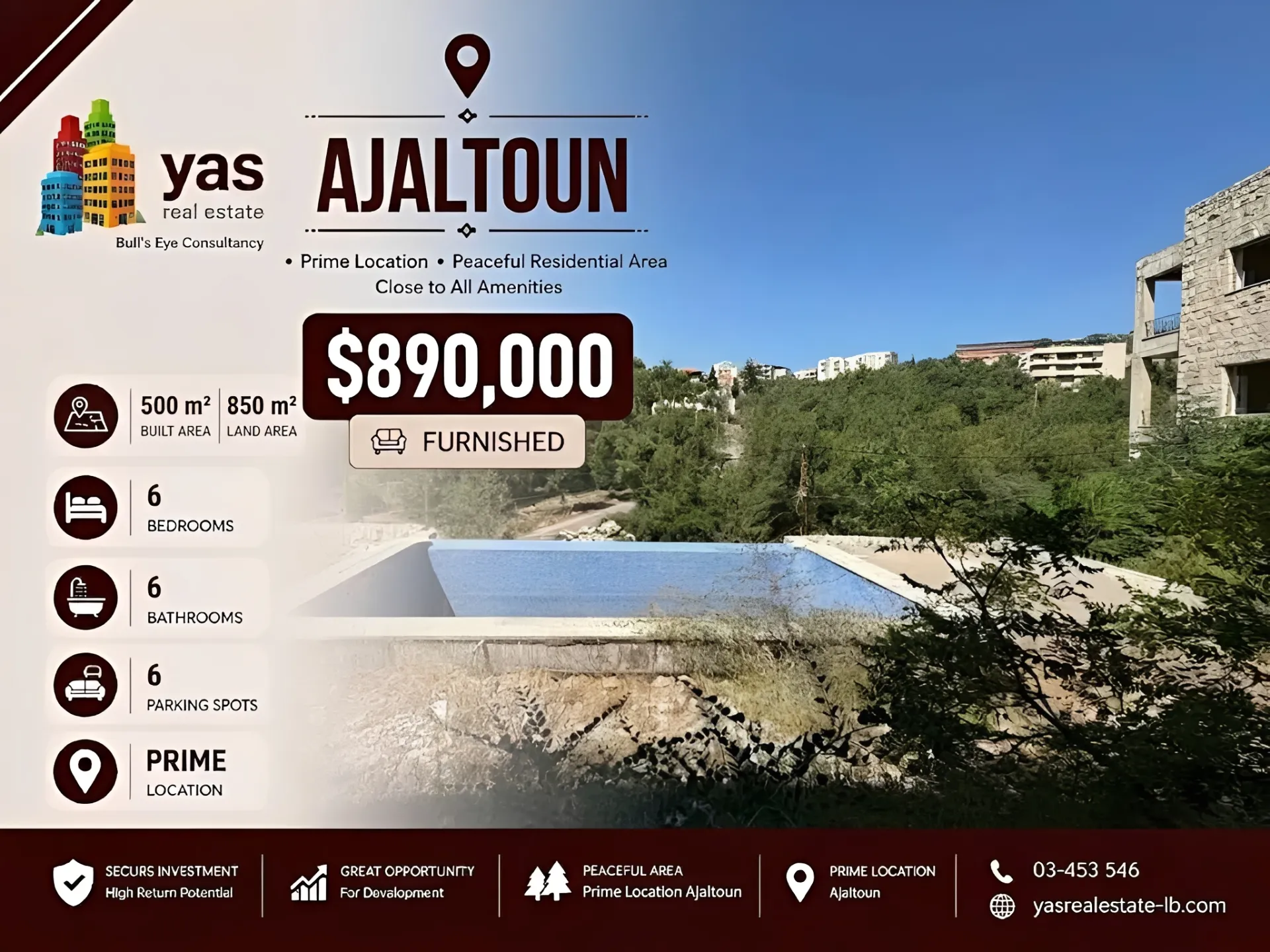Apartment for Sale in Ajaltoun