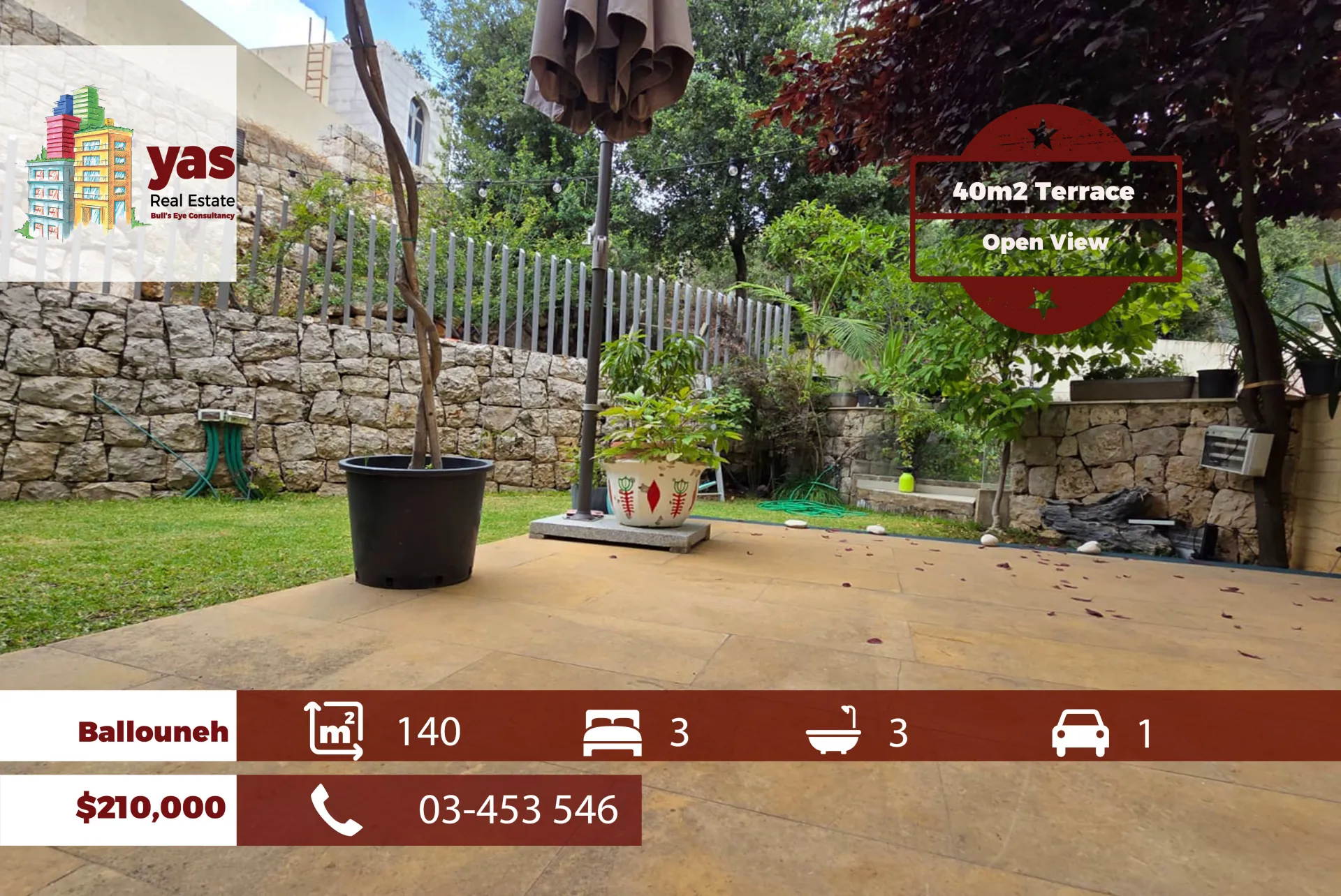 Apartment for sale in Ballouneh