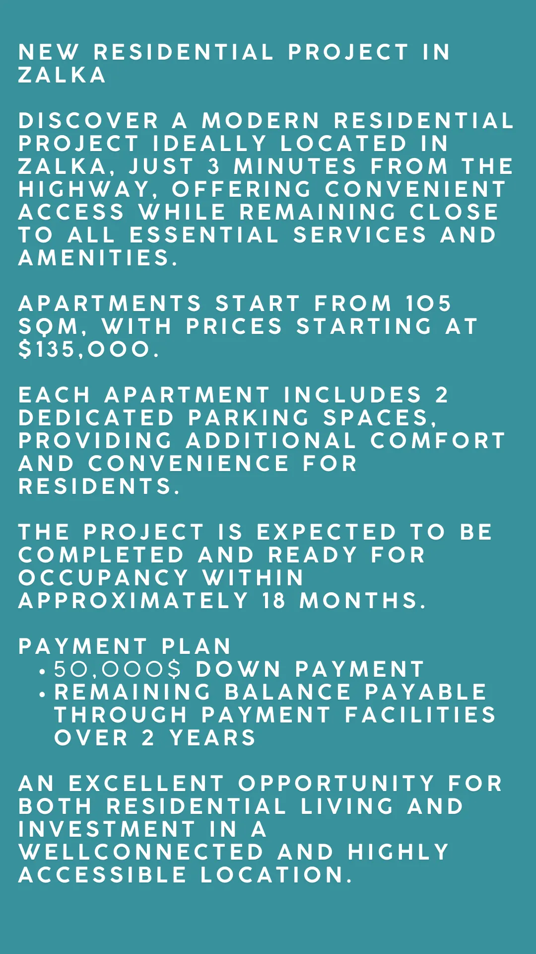 Apartment for sale in Zalqa, Lebanon