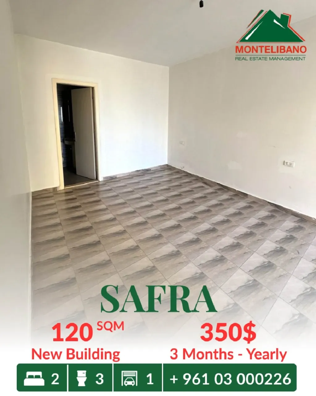 Apartment for rent in Safra, Lebanon