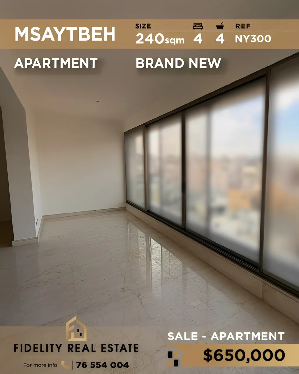 Apartment for sale in Msaytbeh, Beirut, Lebanon - 4 bed, 4 bath