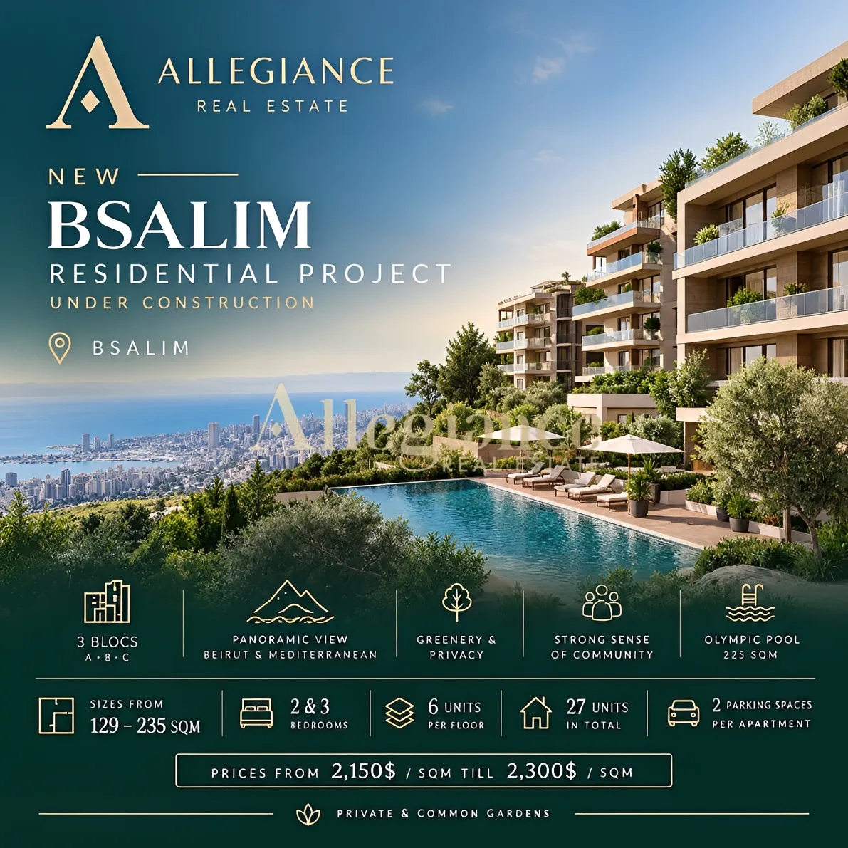 Apartment for sale in Bsalim