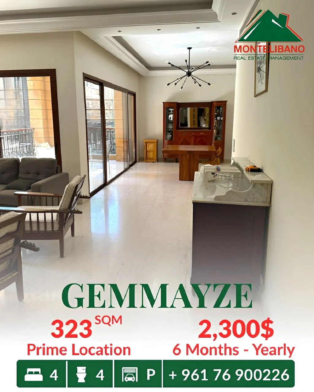 Apartment for rent in Gemmayzeh, Beirut, Lebanon